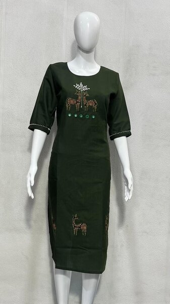 Applique Work Haran Kurti (Mehndi)