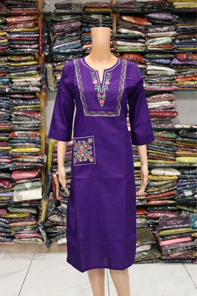 Purpul Pocket Work Kurti